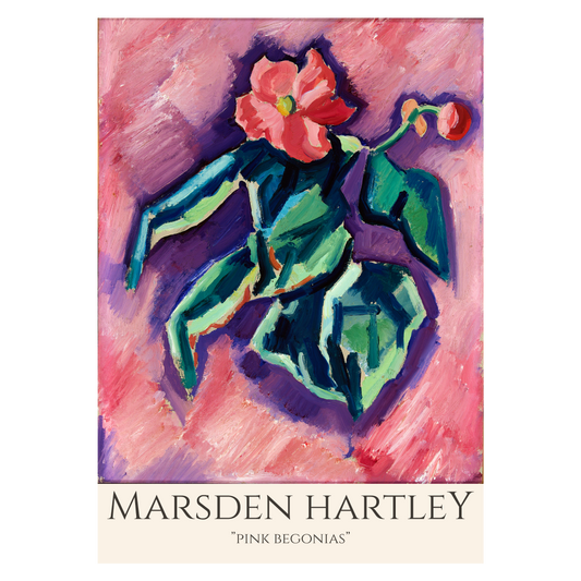 Kunstplakat med Marsden Hartley "Pink Begonias"