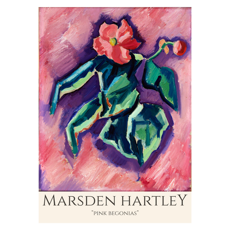 Kunstplakat med Marsden Hartley "Pink Begonias"