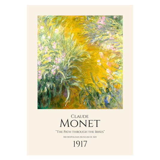 Kunstplakat med Monets "Monet "Path through the Irises""