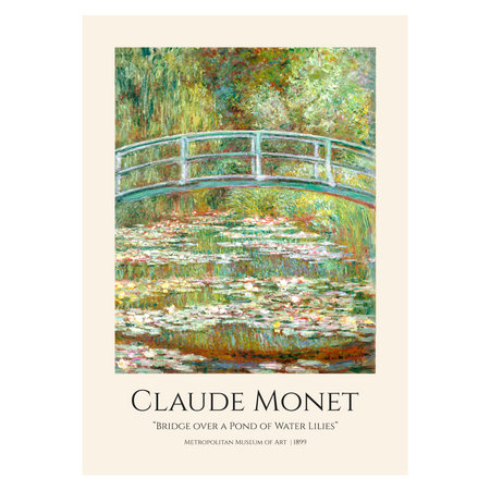 Kunstplakat med "Bridge over a Pond of Water Lilies"