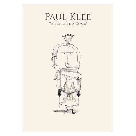 Kunstplakat med Paul Klees "Wich with a comb"