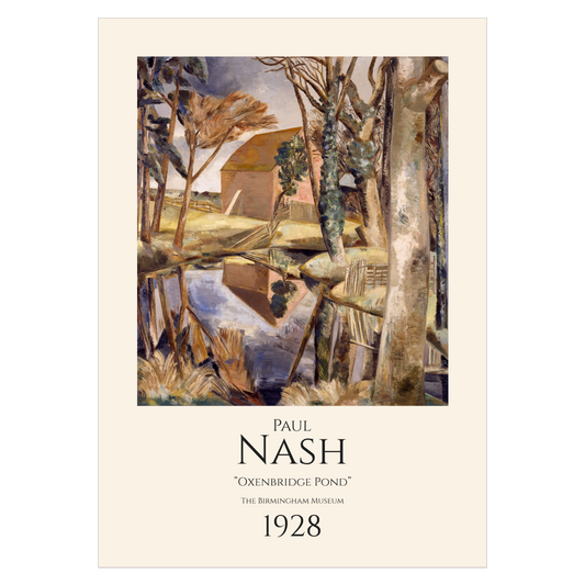 Kunstplakat med Paul Nash's "Oxenbridge Pond"