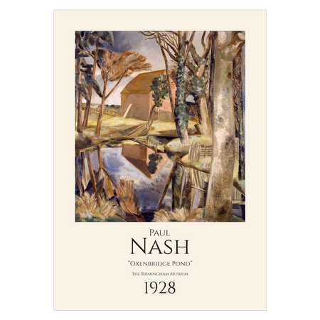 Kunstplakat med Paul Nash's "Oxenbridge Pond"