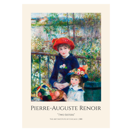 Kunstplakat med Pierre-Auguste Renoirs "Two Sisters"