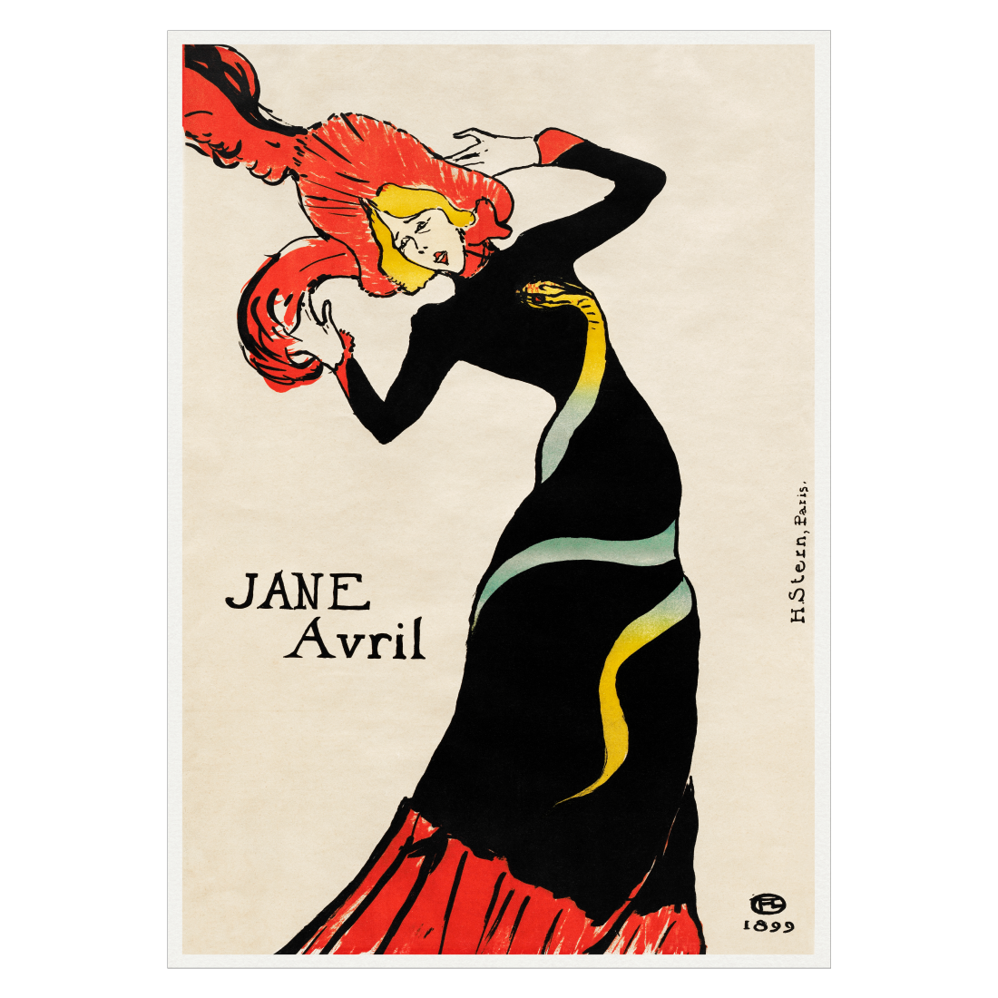 Kunstplakat med Toulouse Lautrec "Jane Avril"