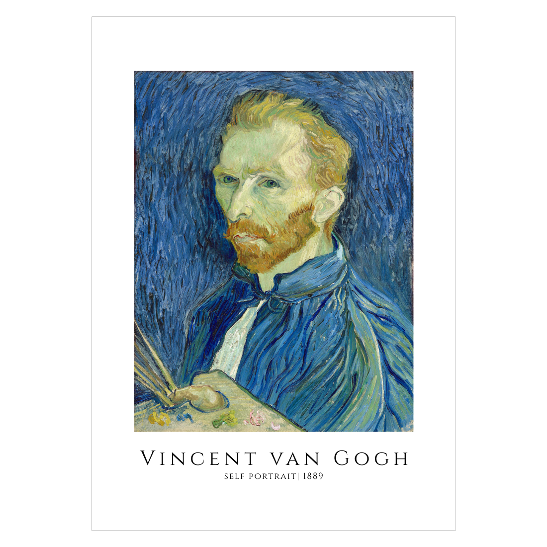 Kunstplakat med "Selvportræt august 1889" af van Gogh