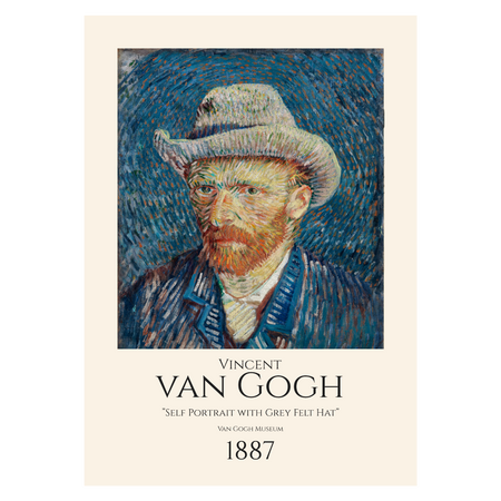 kunstplakat med van Goghs "Self Portrait"