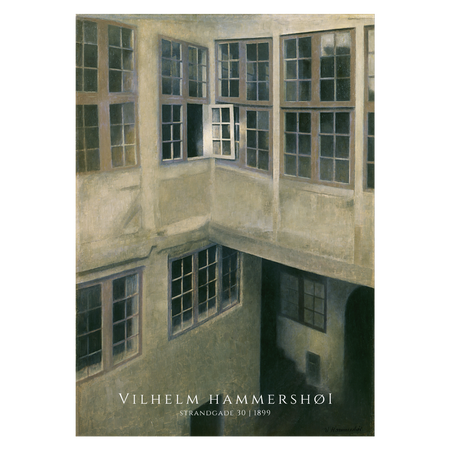 kunstplakat med "Strandgade 30" af Vilhelm Hammershøi