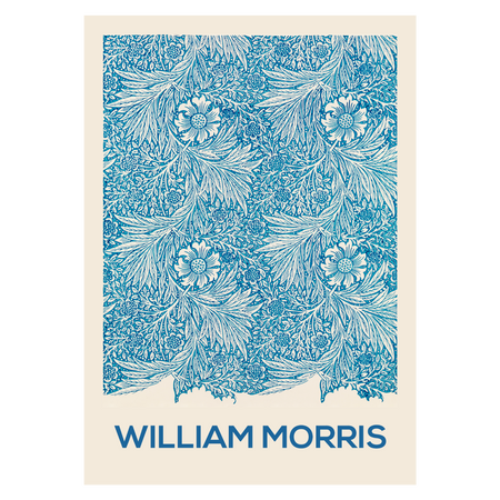 kunstplakat med William Morris Blue Marigold
