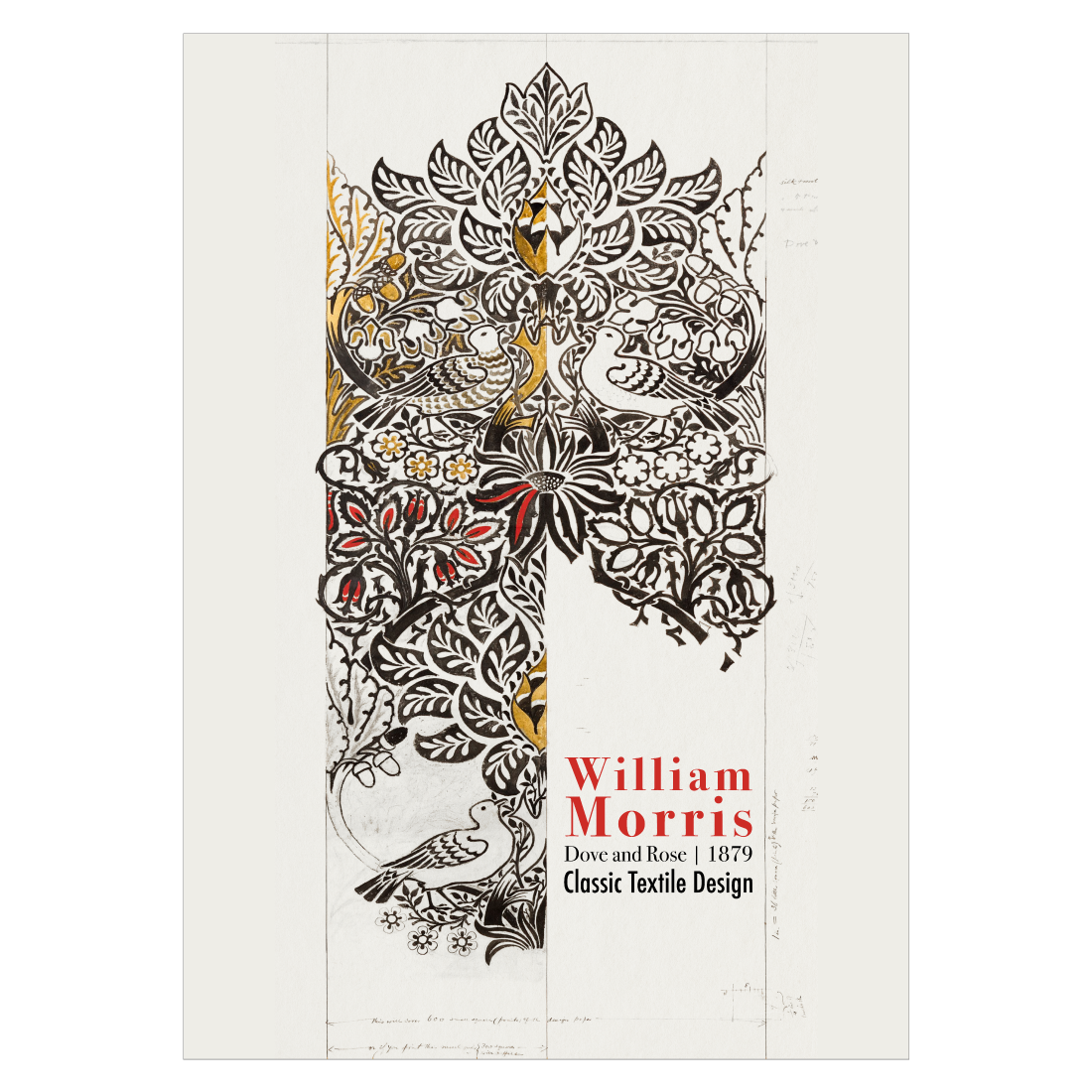 kunstplakat med William Morris' "Dove and Rose"