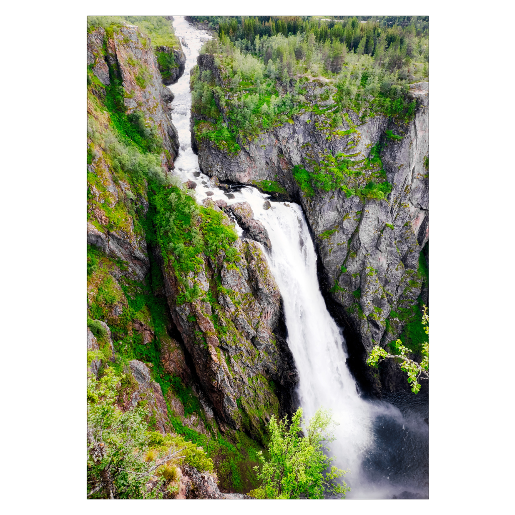 natur plakat med vandfaldet vøringsfoss