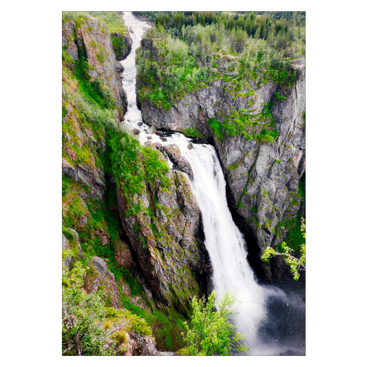 natur plakat med vandfaldet vøringsfoss