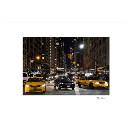 New York Byplakat med aftentrafik på 6th Avenue