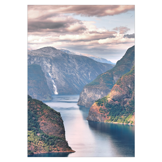 norge plakat med fjeldene bjergene og fjorden ved aurdal 