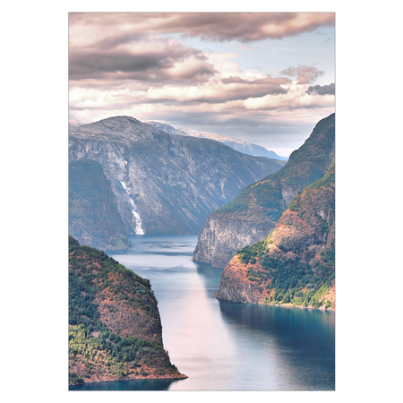 norge plakat med fjeldene bjergene og fjorden ved aurdal