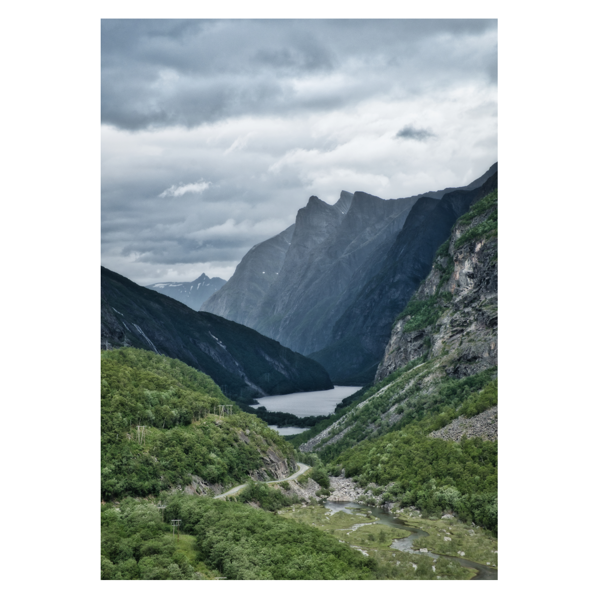 Norge plakat med bjergene ved Aursjøvegen