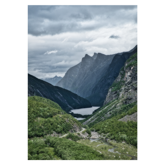 Norge plakat med bjergene ved Aursjøvegen