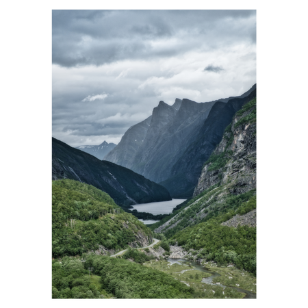 Norge plakat med bjergene ved Aursjøvegen
