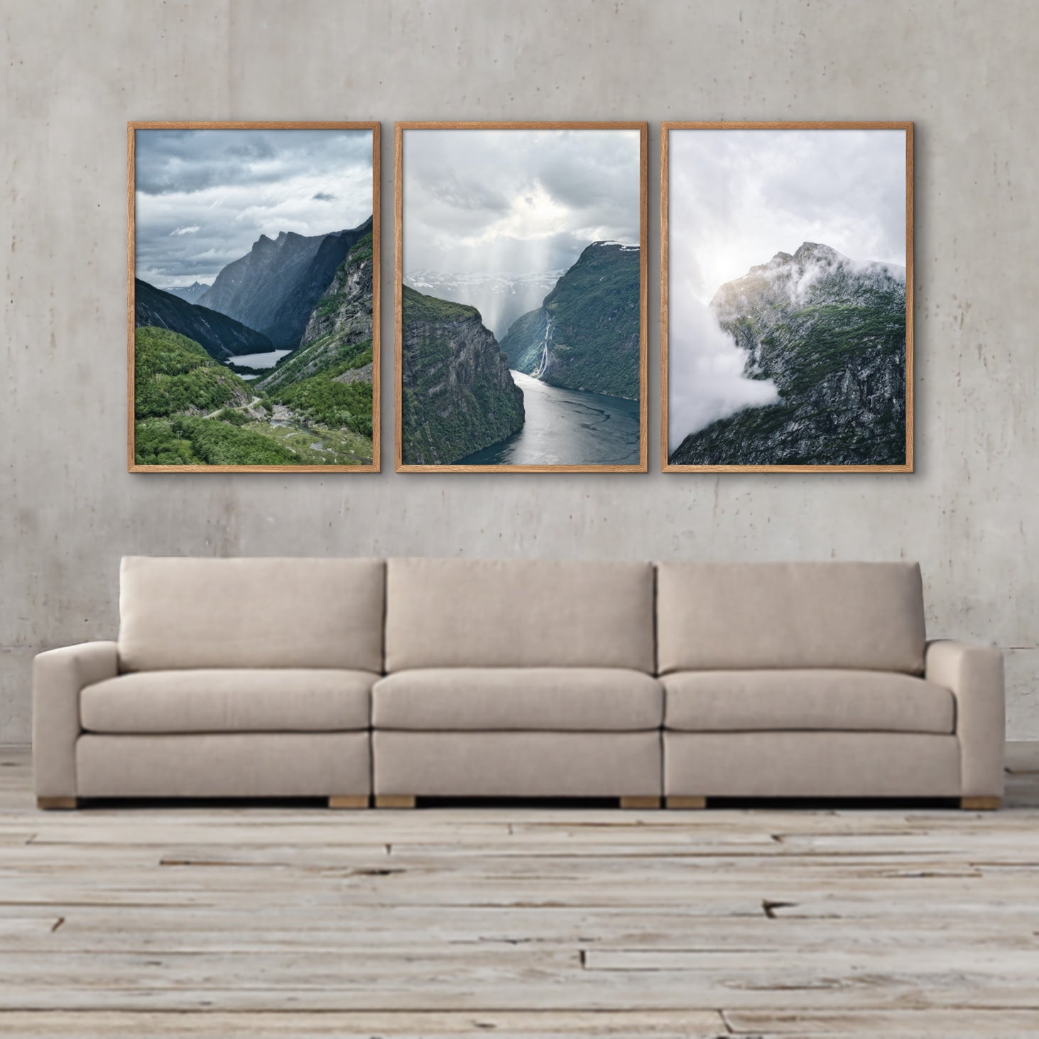 tre flotte natur plakater fra de norske fjelde