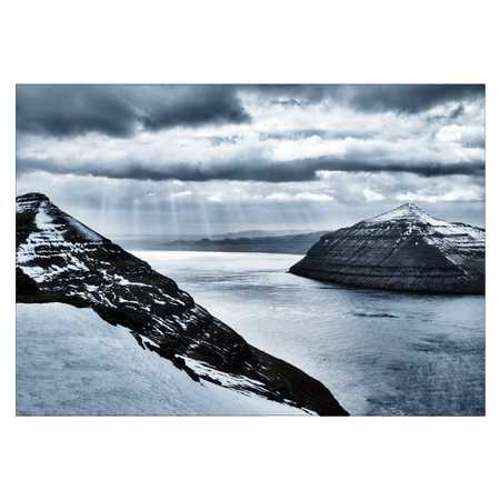 plakat fra færøerne med udsigten fra klakkur