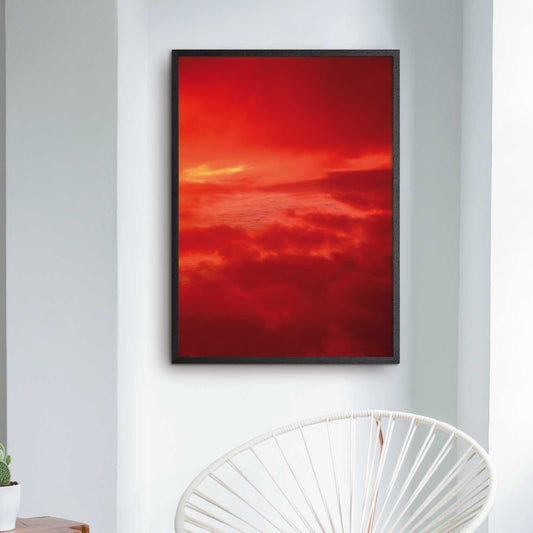 Abstract poster with a red cloudscape
