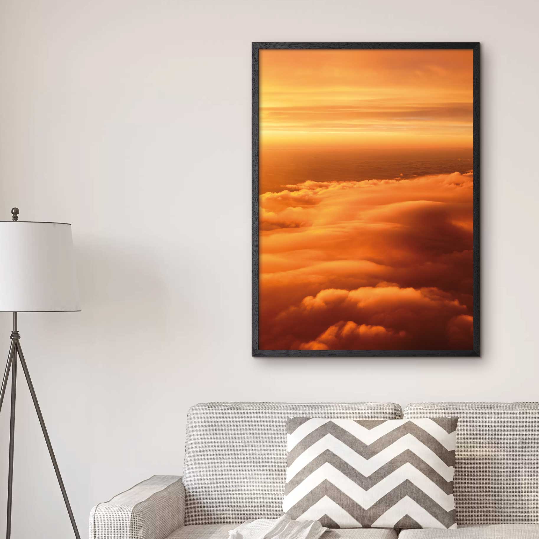 Abstract photo art poster with yellow cloudscape