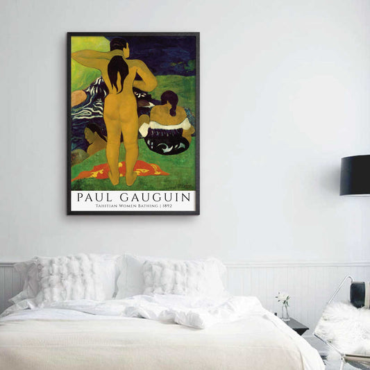 Art poster featuring "Tahitian Women Bathing" by Paul Gauguin