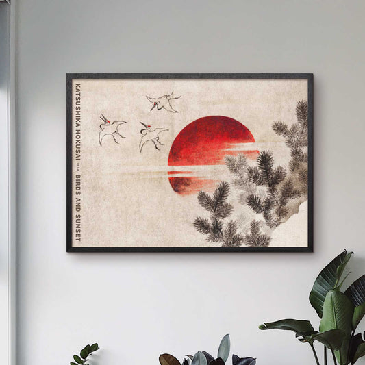 Hokusai "Birds and Sunset"