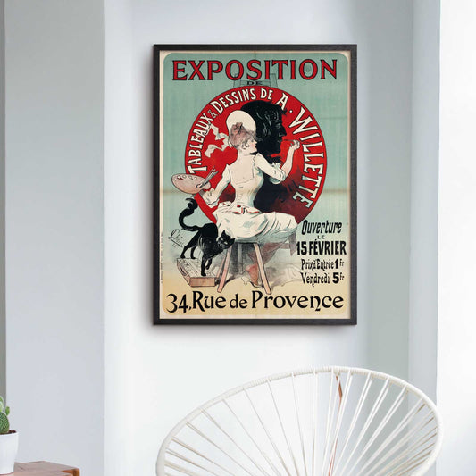 Art poster  Jules Chéret "Exposition De Tableaux"