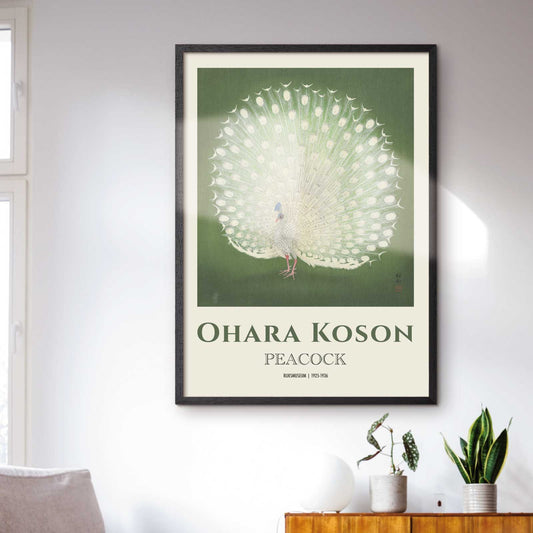 Art poster featuring Ohara Koson "Peacock"