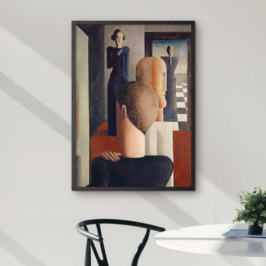 Art poster featuring Oskar Shlemmer "Interior with Five Figures"