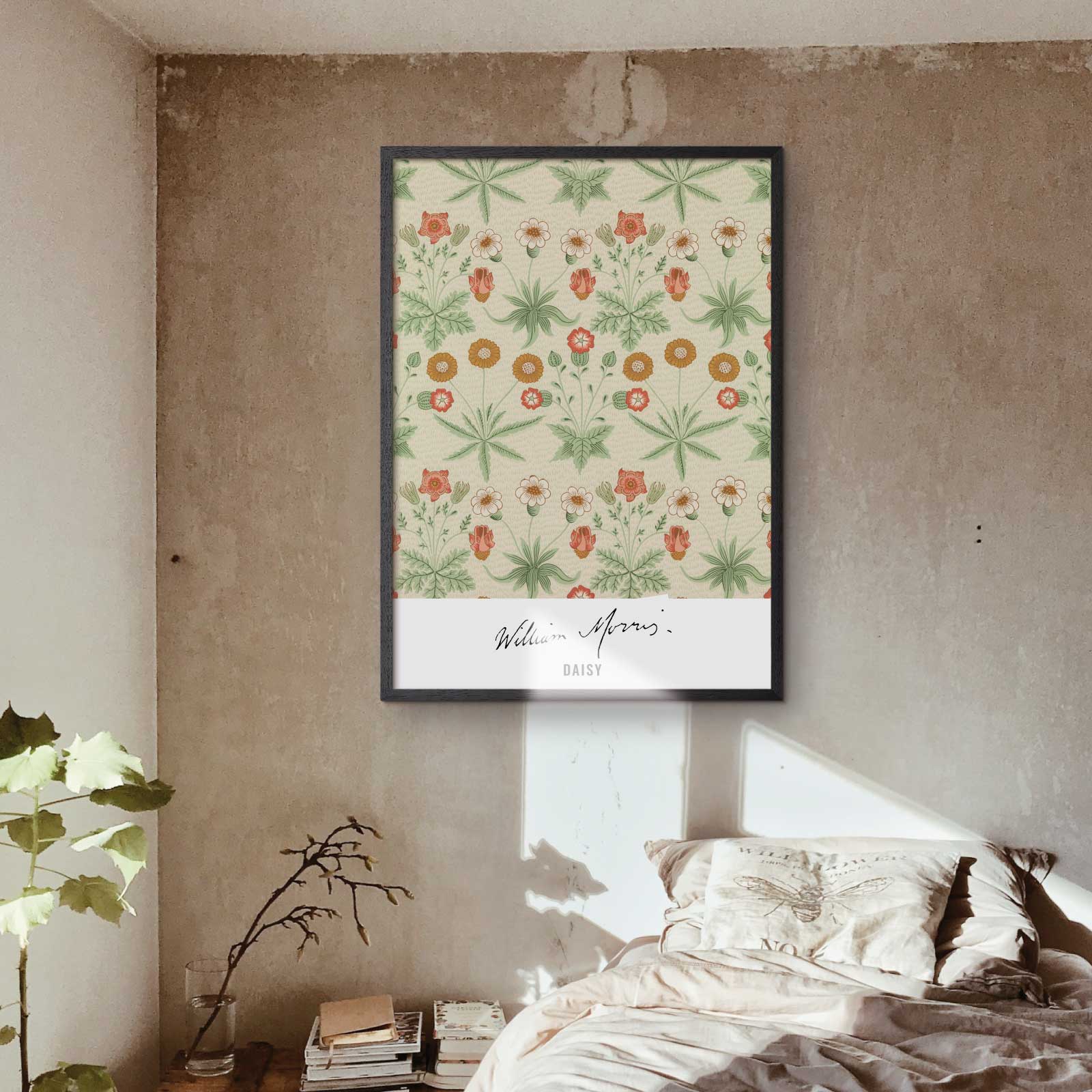 Art poster showing the art called  Daisy" by William Morris