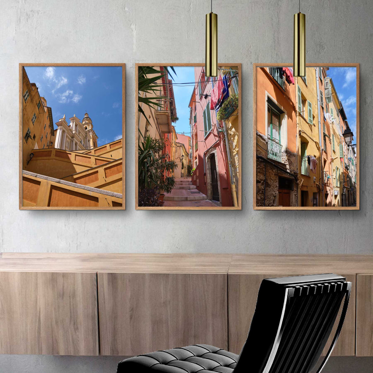 Indrammede bybilleder fra Menton i Frankrig