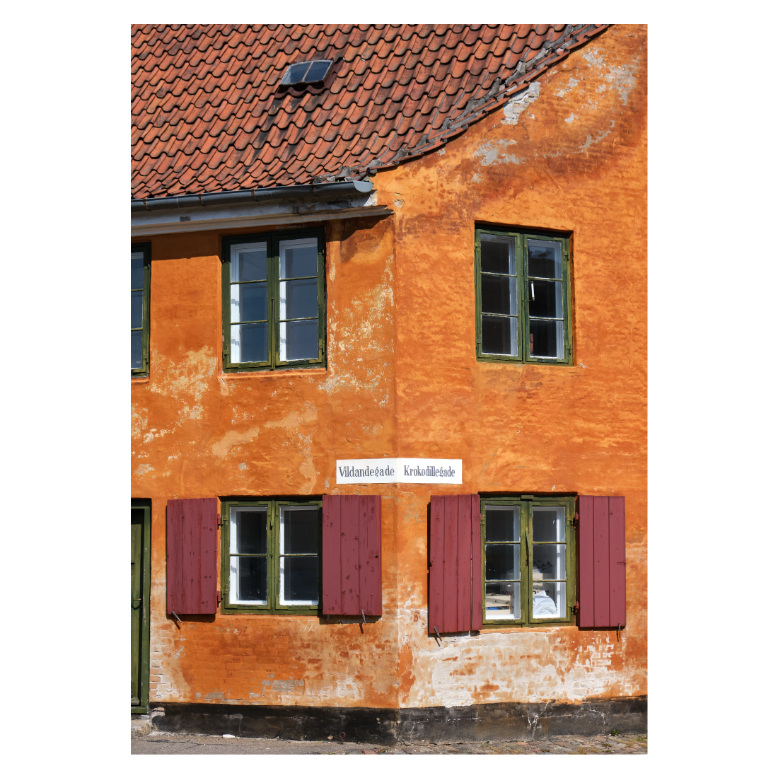 byplakat fra København med faacader i det gamle Nyboder