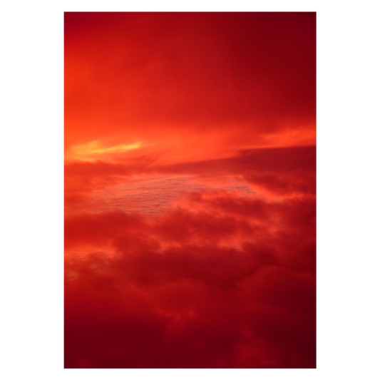 Fotokunst plakat med røde skyformationer