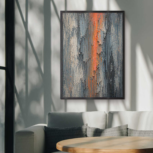 Graphical poster with decayed industrial mural