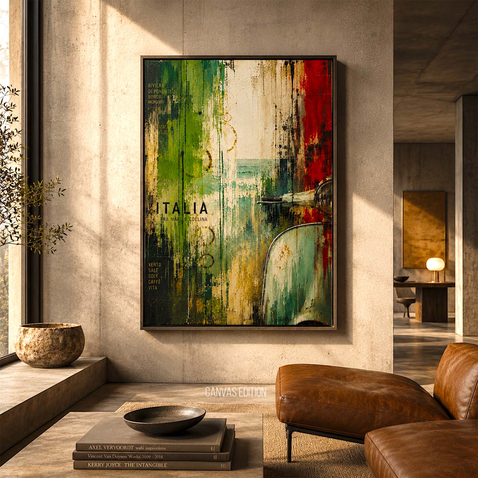 Italia Vespa - Abstrakt grafisk canvasprint