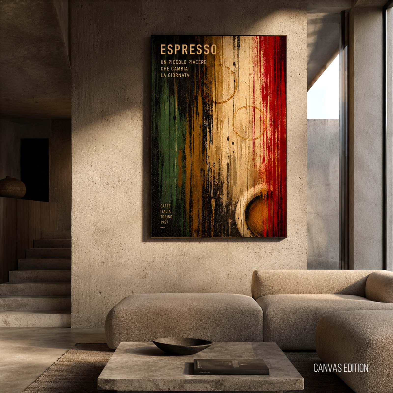 Espresso - Grafisk canvastryk i abstrakt design