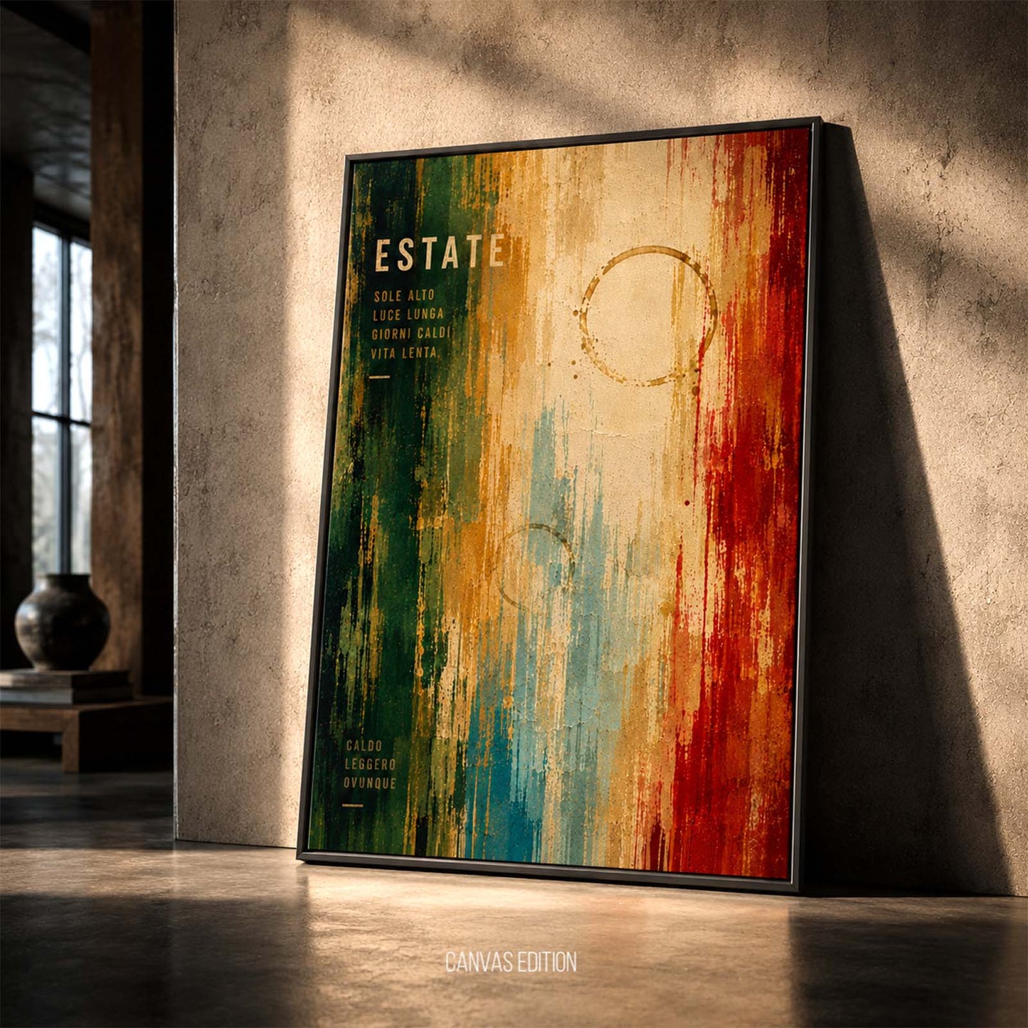 Estate - Grafisk kunsttryk på canvas med svæveramme