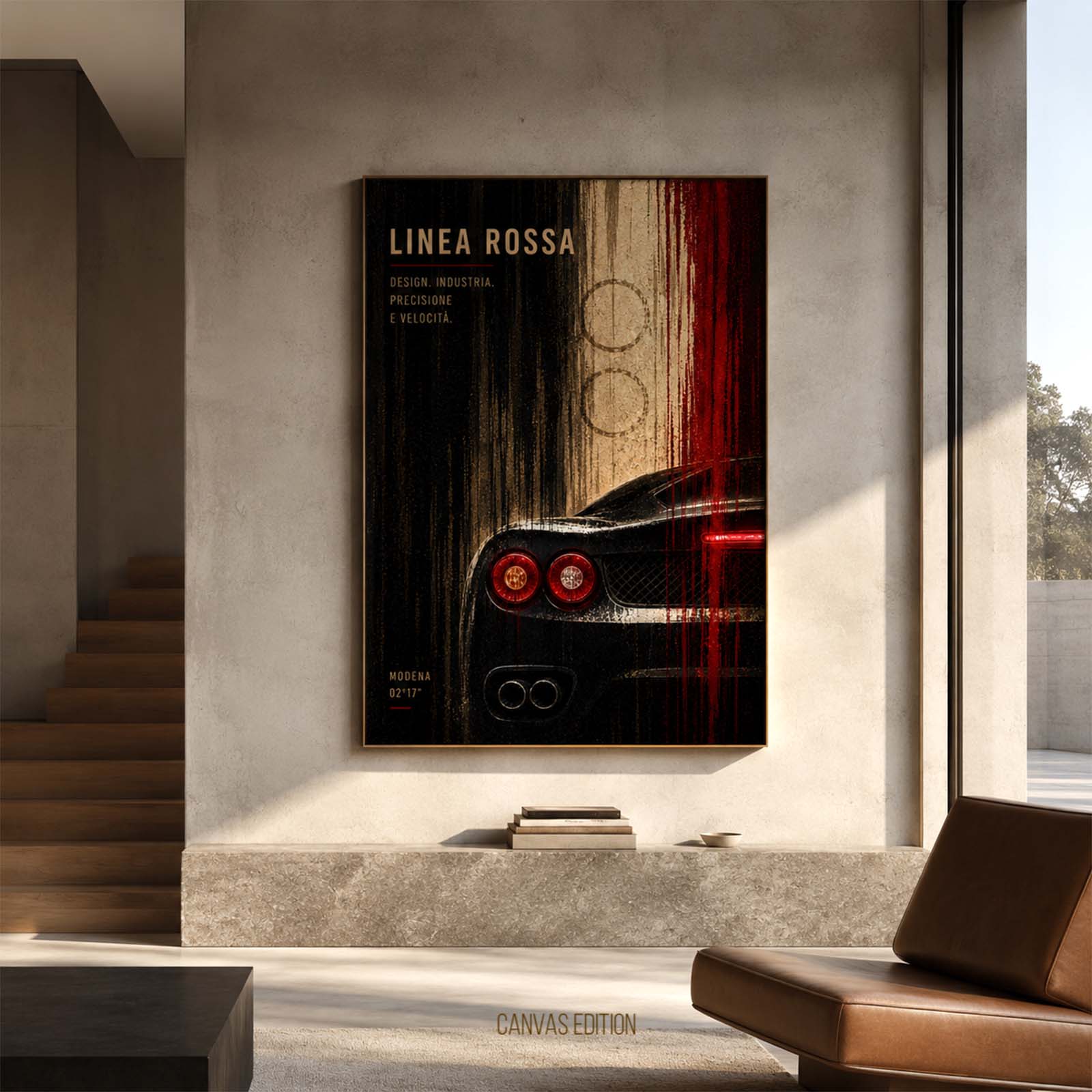 Rå grafisk italiensk kunsttryk på canvas