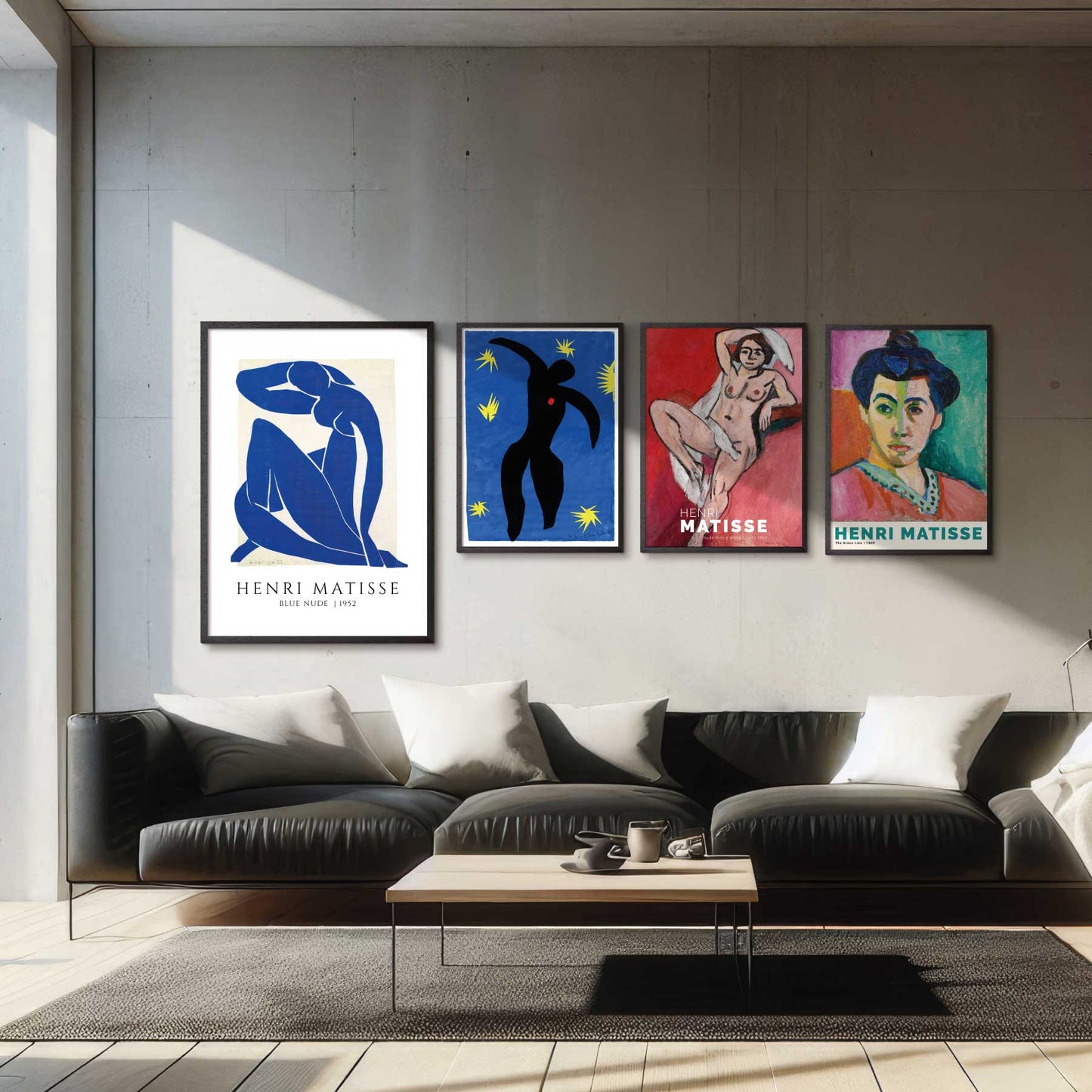 Henri Matisse plakater på en væg i en stue