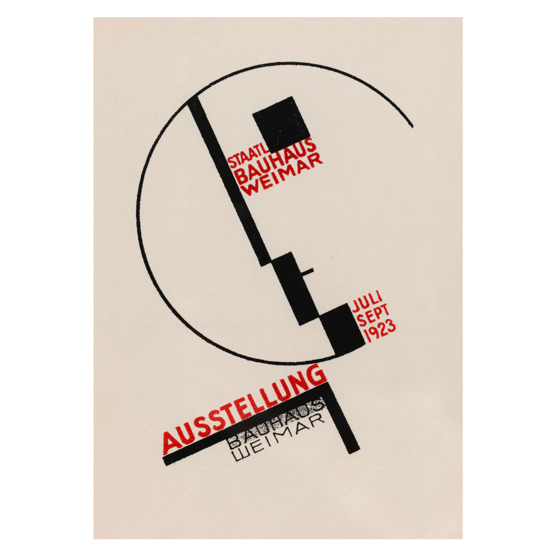 Bauhaus plakat med Dörte Helms postkort til weimar udstillingen i 1923