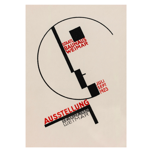 Bauhaus plakat med Dörte Helms postkort til weimar udstillingen i 1923