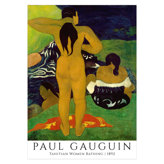 kunstplakat med maleriet "Tahitian Women Bathing" af Paul Gauguin