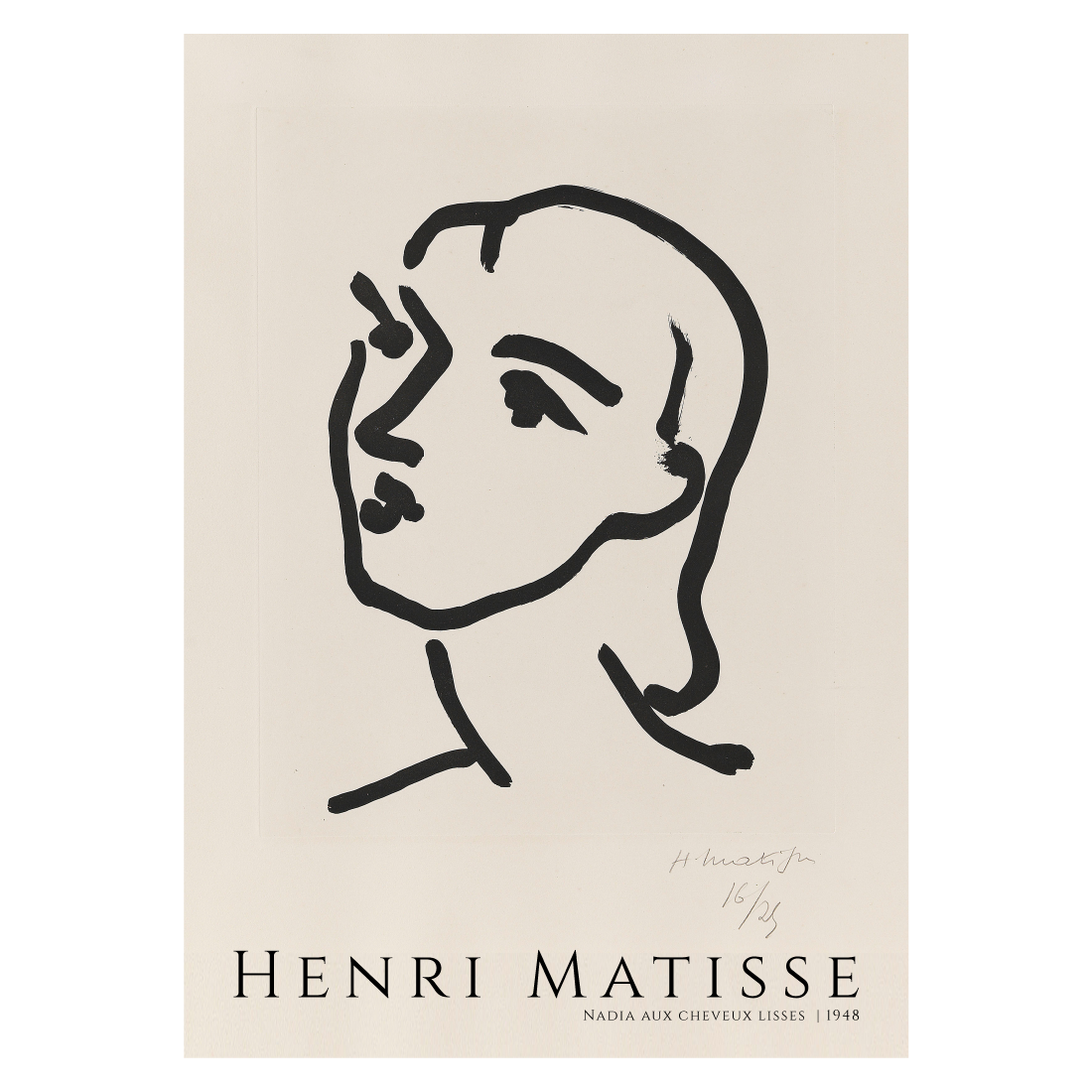 Kunstplakat Henri Matisse "Nadia aux Cheveux"