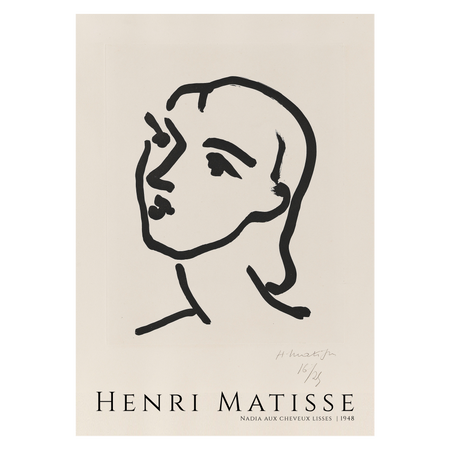 Kunstplakat Henri Matisse "Nadia aux Cheveux"