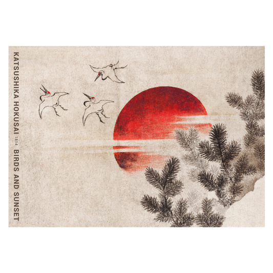 Hokusai "Birds and Sunset"