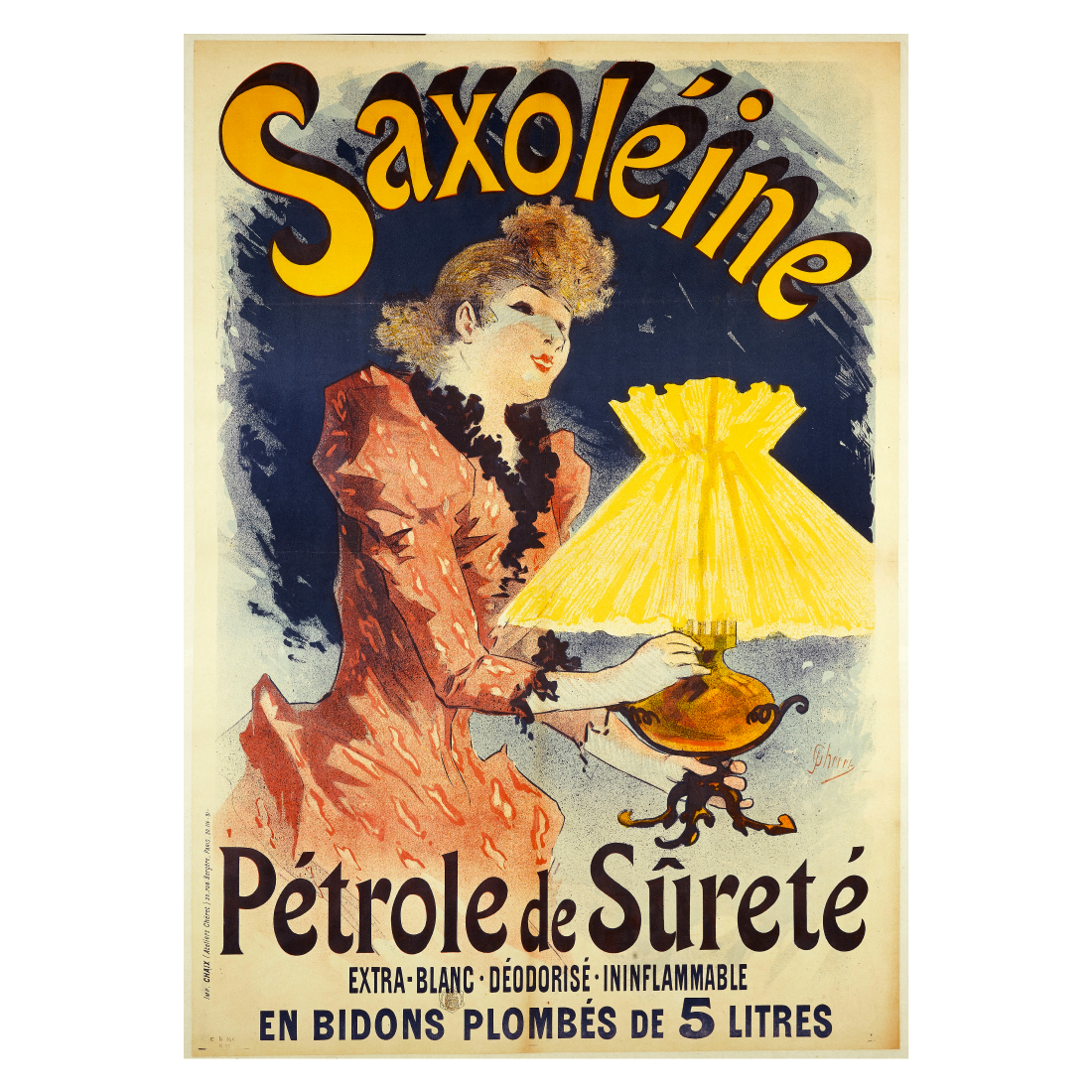 Kunstplakat Jules Chéret "Saxoléine Pétrole De Sûreté"