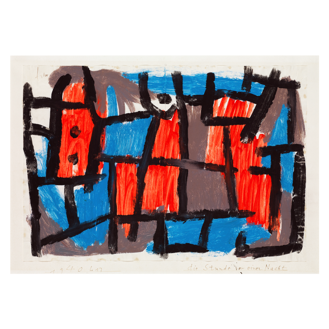 Kunstplakat med Paul Klee "Die Stunde vor Eine Nacht"
