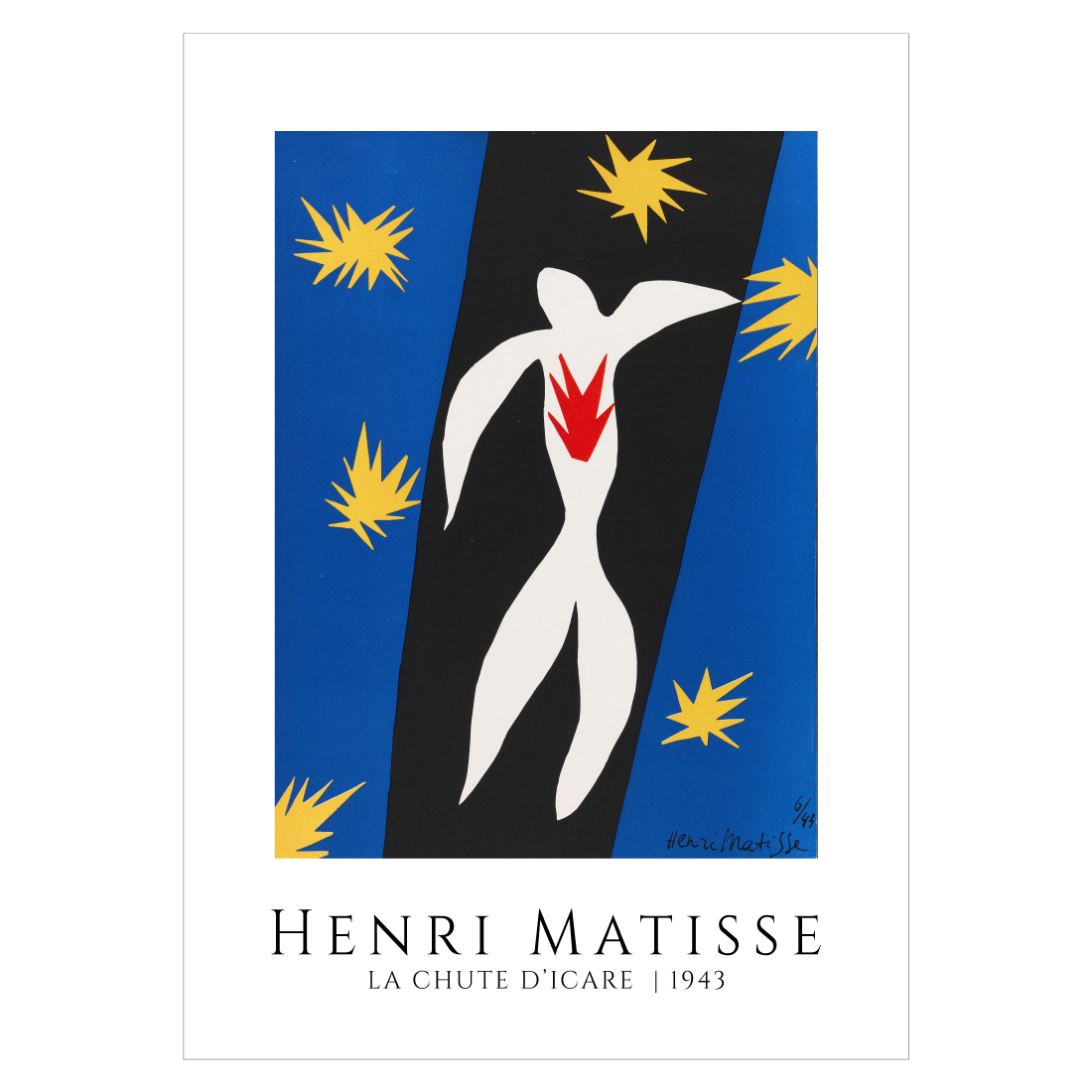 Kunstplakat "La Chute d'Icare" af Henri Matisse